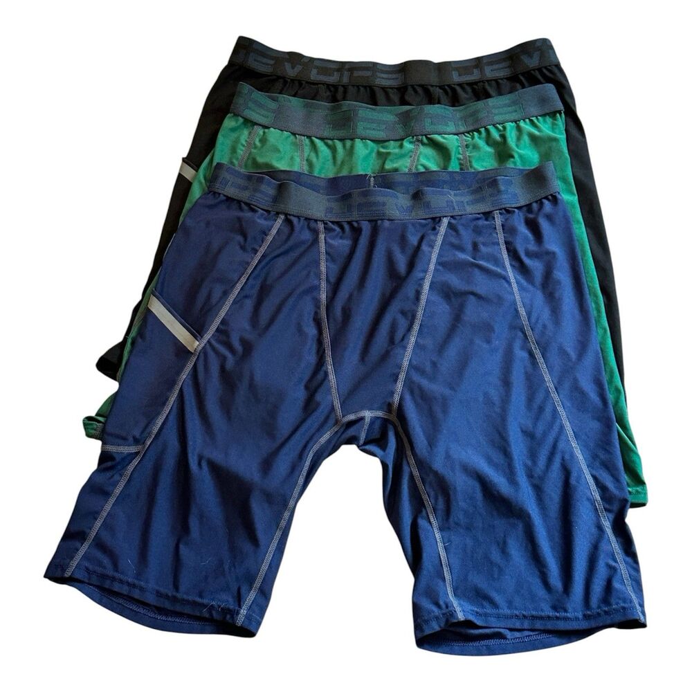 Men's 3 Pack Athletic Compression Shorts Base Layer Workout Gym Size Medium